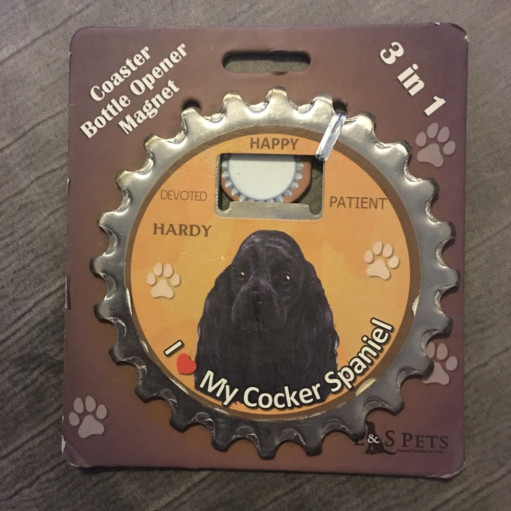 Cocker Spaniel Coaster Bottle Opener Magnet